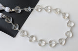 8 mm Crystal Quartz Heart Beads, 7 Inch, 15 Pcs Faceted Heart Straight Drill