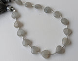 8 mm Gray Moonstone Heart Beads, 7 Inch, 15 Pcs Gray Moonstone Faceted Heart