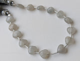 8 mm Gray Moonstone Heart Beads, 7 Inch, 15 Pcs Gray Moonstone Faceted Heart