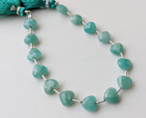 8 mm Amazonite Heart Bead, 7 Inch, 15 Pcs Amazonite Faceted Heart Straight Drill