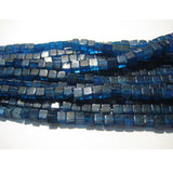 3-5 mm Blue Apatite Plain Box Beads, Natural Blue Apatite Cube Beads, Blue
