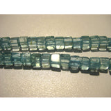 4 mm Blue Apatite Plain Box Beads, Natural Blue Apatite Cube Beads, Blue Apatite