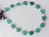 8 mm Green Onyx Heart Beads, 7 Inch, 15 Pcs Green Onyx Faceted Heart Side Drill