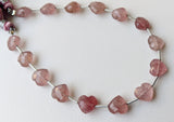 8 mm Strawberry Quartz Heart Beads, 7 Inch, 15 Pcs Strawberry Quartz Faceted