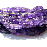 4 mm Amethyst Plain Box Cube Beads, Purple Amethyst Plain Box Beads, Amethyst