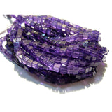 4 mm Amethyst Plain Box Cube Beads, Purple Amethyst Plain Box Beads, Amethyst
