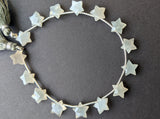 10 mm Gray Moonstone Star Beads, 7 Inch, 15 Pcs Gray Moonstone Faceted Star