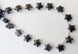 10 mm Smoky Quartz Star Beads, 7 Inch, 15 Pcs Smoky Quartz Faceted Star Side