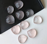 9.5-10mm Rose Quartz Cabochons, Natural Rose Quartz Faceted Heart Shaped
