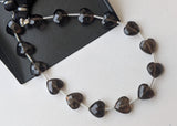 8 mm Smoky Quartz Heart Bead, 7 Inch, 15 Pcs Smoky Quartz Faceted Heart Straight