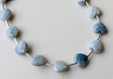 8mm Blue Opal Heart Beads, 7 Inch, 15 Pcs Blue Opal Faceted Heart Straight Drill