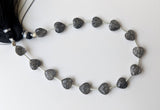 8 mm Black Sunstone Heart Beads, 7 Inch, 15 Pcs Black Sunstone Faceted Heart