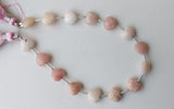 8mm Pink Opal Heart Beads, 7 Inch, 15 Pcs Pink Opal Faceted Heart Straight Drill