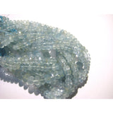 5-6mm Blue Aquamarine Faceted Rondelle, Aquamarine Faceted Beads, Aquamarine