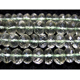 8mm Green Amethyst Micro Faceted Rondelles, Green Amethyst Faceted Beads, Green