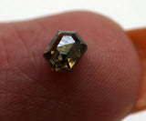 Brown Hexagon Shaped Diamond, 0.47 Ct 5x3.7mm Rose Cut Diamond for Ring-PDD278