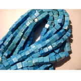 5 mm Turquoise Plain Box Beads, Chinese Turquoise Plain Cubes, Chinese