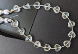 8 mm Crystal Quartz Heart Beads, 7 Inch, 15 Pcs Faceted Heart Straight Drill