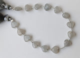 8mm Gray Moonstone Heart Beads, 7 Inch, 15 Pcs Gray Moonstone Faceted Heart