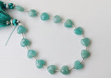 8 mm Amazonite Heart Bead, 7 Inch, 15 Pcs Amazonite Faceted Heart Straight Drill