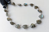 8 mm Labradorite Heart Bead, 7 Inch, 15 Pcs Labradorite Faceted Heart Side Drill