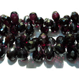 6x9 mm Garnet Micro Faceted Tear Drop Beads, Garnet Briolette Beads Drop Beads