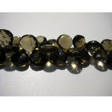 9-10 mm Smoky Quartz Faceted Heart Briolette, Smoky Quartz Briolette Beads