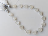 8 mm White Moonstone Heart Beads, 7 Inch, 15 Pcs White Moonstone Faceted Heart