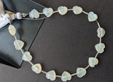 8 mm White Moonstone Heart Beads, 7 Inch, 15 Pcs White Moonstone Faceted Heart