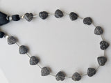 8 mm Black Sunstone Heart Beads, 7 Inch, 15 Pcs Black Sunstone Faceted Heart
