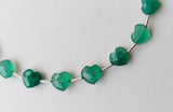 8 mm Green Onyx Heart Beads, 7 Inch, 15 Pcs Green Onyx Faceted Heart Side Drill