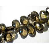 10x15mm-9x12mm Smoky Quartz Faceted Pear Briolette, Smoky Quartz Briolette Bead