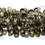 10x15mm-9x12mm Smoky Quartz Faceted Pear Briolette, Smoky Quartz Briolette Bead