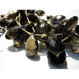 22x15 mm-13x10 mm Smoky Quartz Faceted Pear Briolette, Smoky Quartz Briolette