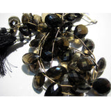 22x15 mm-13x10 mm Smoky Quartz Faceted Pear Briolette, Smoky Quartz Briolette