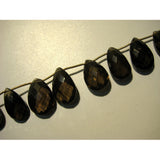 22x15 mm-13x10 mm Smoky Quartz Faceted Pear Briolette, Smoky Quartz Briolette