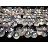 8x11 mm Rose Quartz Plain Pear Shaped Drop Briolettes, Rose Quartz Plain Pear