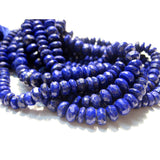 9mm Lapis Lazuli Faceted Rondelles, Blue Lapis Lazuli Bead, Lapis Lazuli Faceted