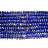 9mm Lapis Lazuli Faceted Rondelles, Blue Lapis Lazuli Bead, Lapis Lazuli Faceted