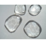 13 to 18mm Each Quartz Crystal Rose Cut Flat Cabochons, Faceted Crystal Quartz For Jewelry, Clear Crystal Quartz (5Pcs To 10Pcs Options)