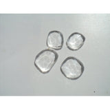 13 to 18mm Each Quartz Crystal Rose Cut Flat Cabochons, Faceted Crystal Quartz For Jewelry, Clear Crystal Quartz (5Pcs To 10Pcs Options)