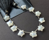 10 mm Rainbow Moonstone Star Beads, 5 Inch, 10 Pcs Rainbow Moonstone Faceted