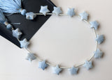 10mm Blue Opal Star Bead, 7 Inch, 15 Pcs Blue Opal Faceted Star Side Drill Bead