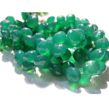 7-9 mm Green Onyx Faceted Onion Beads, Green Onyx Faceted Onions, Natural Green