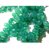 7x10 mm Green Onyx Faceted Drop Beads, Green Onyx Faceted Drops, Natural Green