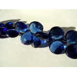 11x11 mm Royal Blue Hydro Quartz Micro Faceted Heart Briolette, Blue Hydro Beads