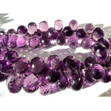 8x12 mm Amethyst Colored Micro Faceted Tear Drop, Purple Grape Crystal Quartz