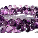 8x12 mm Amethyst Colored Micro Faceted Tear Drop, Purple Grape Crystal Quartz