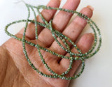 2-2.5mm Green Raw Rough Uncut Diamond Rondelle Beads, Green Rough Diamond Bead