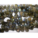 7 mm Labradorite Plain Heart Bead, Labradorite Fire Gem Stone, Labradorite Plain